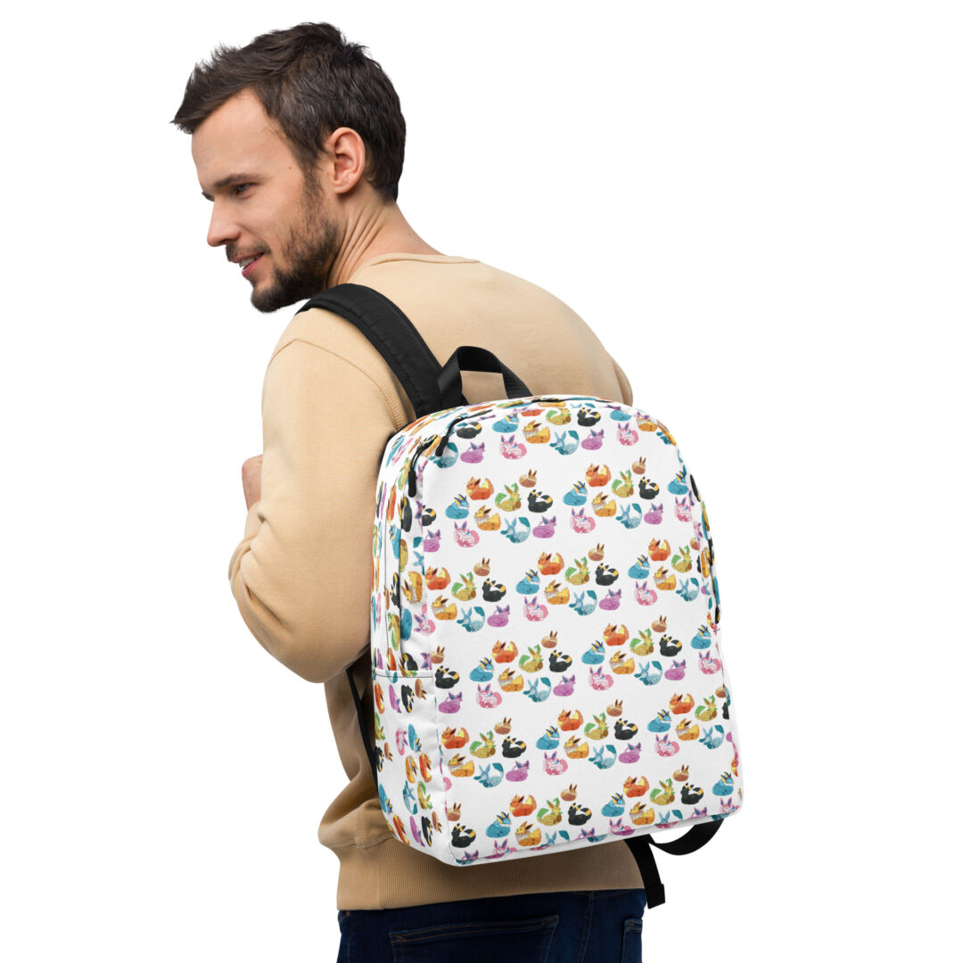 Eeveelution Cat Loaf  All Over Poke Minimalist Backpack - Image 5