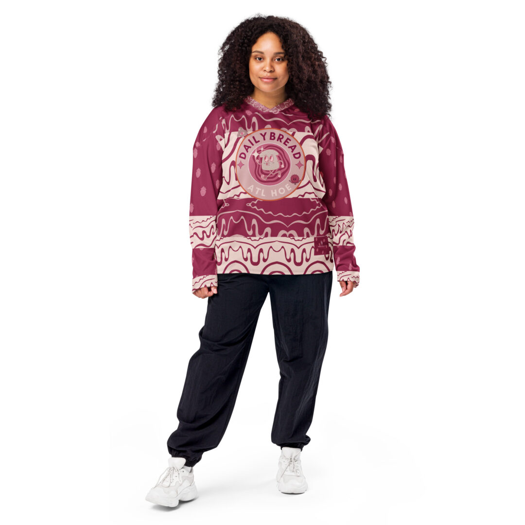 Daily Bread Strawberry Jam Trippy EDM Rave Hockey Fan Jersey | Customizable Premium Breathable Material - Image 5