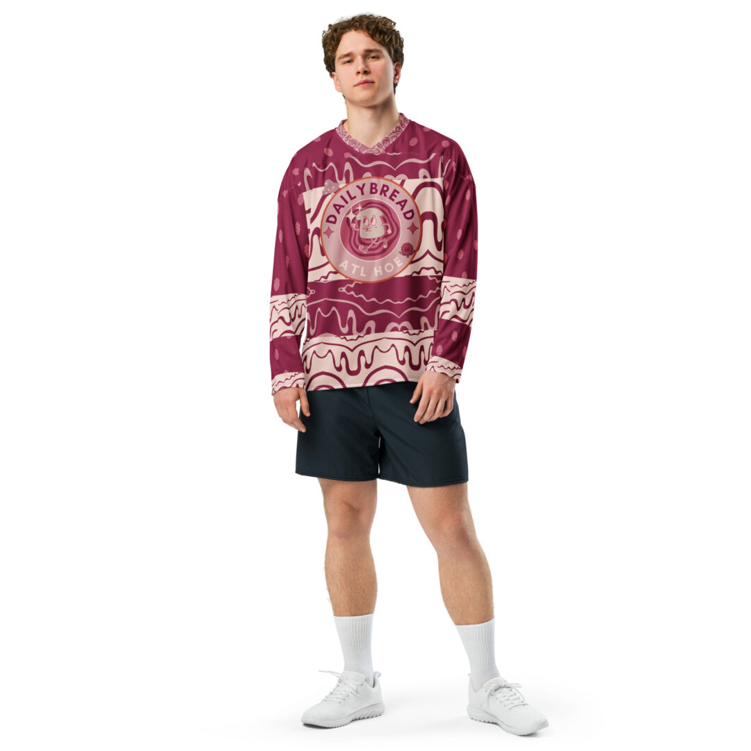 Daily Bread Strawberry Jam Trippy EDM Rave Hockey Fan Jersey | Customizable Premium Breathable Material - Image 12