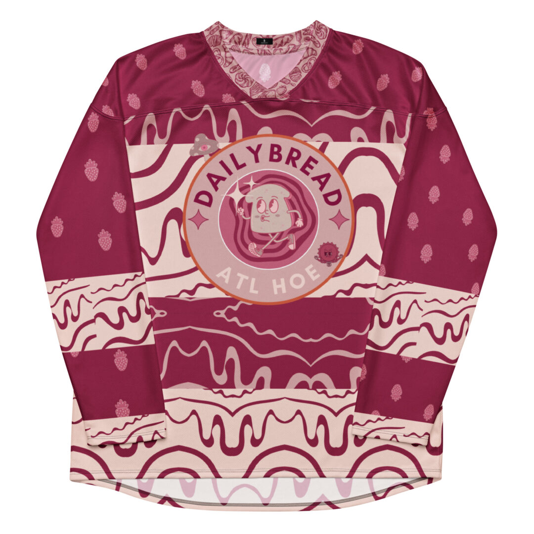 Daily Bread Strawberry Jam Trippy EDM Rave Hockey Fan Jersey | Customizable Premium Breathable Material - Image 14