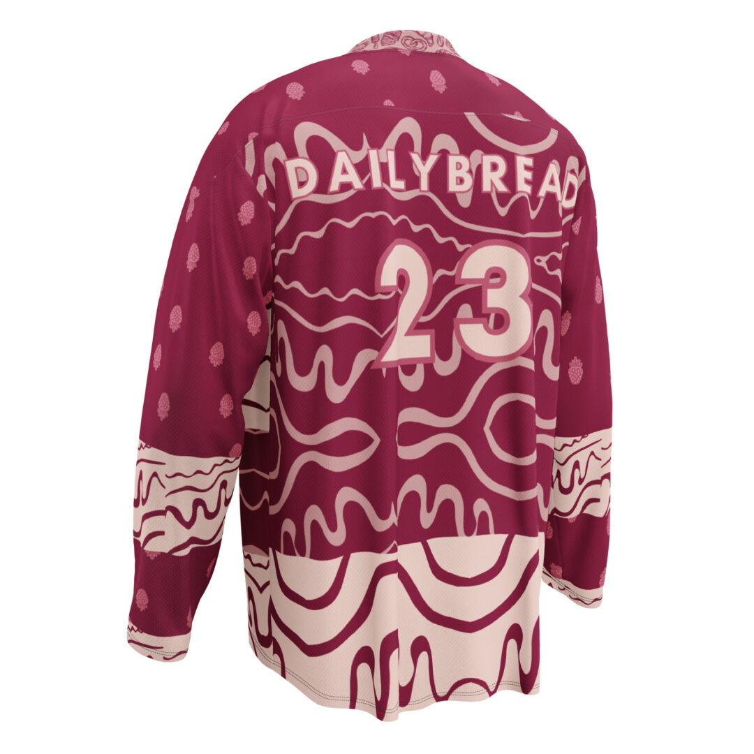 Daily Bread Strawberry Jam Trippy EDM Rave Hockey Fan Jersey | Customizable Premium Breathable Material - Image 16
