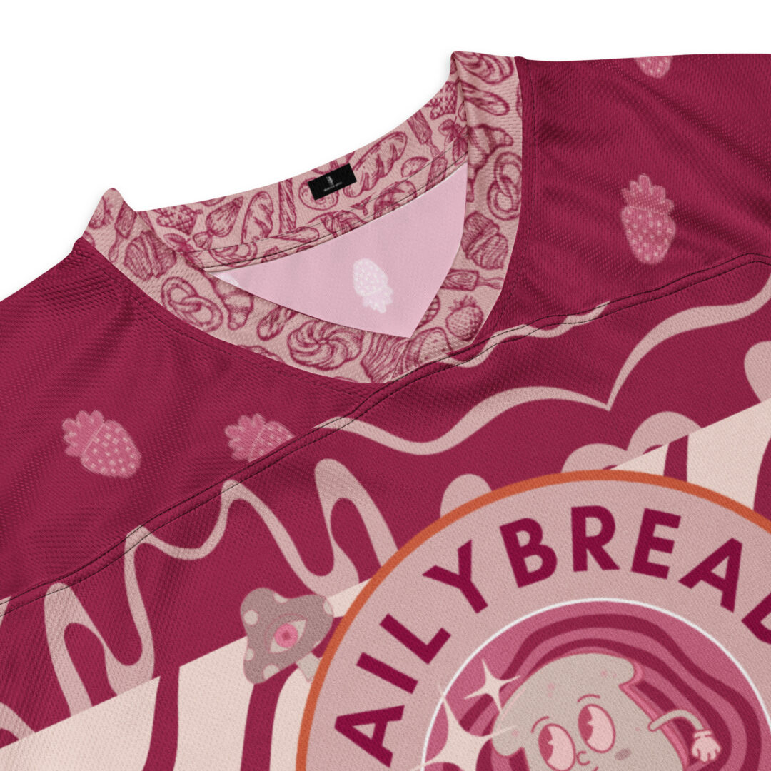 Daily Bread Strawberry Jam Trippy EDM Rave Hockey Fan Jersey | Customizable Premium Breathable Material - Image 6