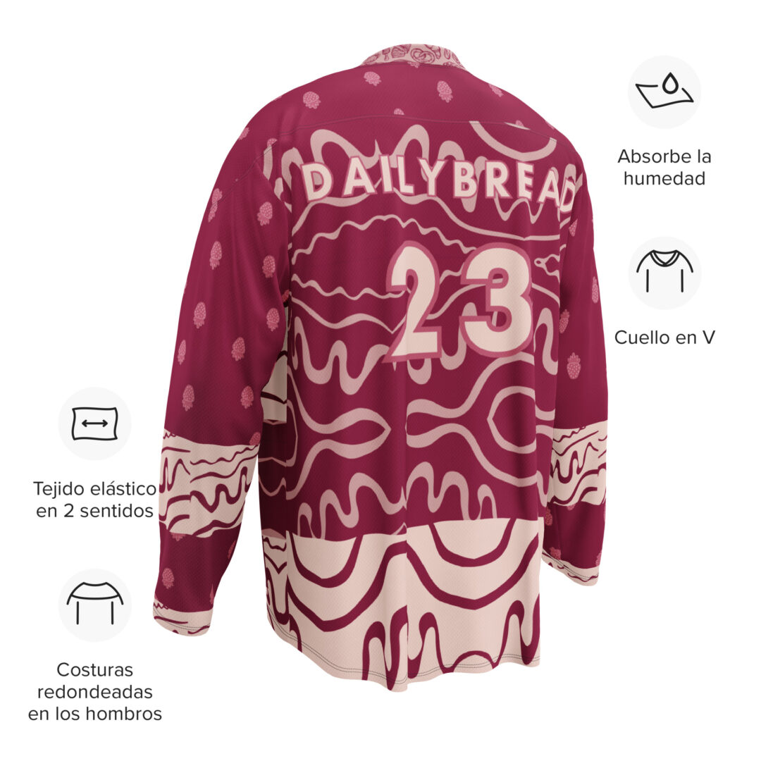 Daily Bread Strawberry Jam Trippy EDM Rave Hockey Fan Jersey | Customizable Premium Breathable Material - Image 17