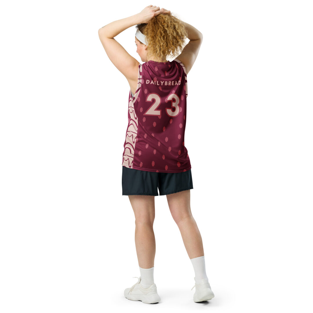 Daily Bread Strawberry Jam Trippy EDM Rave Basketball Fan Jersey | Customizable Premium Breathable Material - Image 6