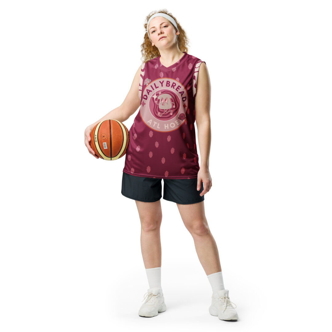 Daily Bread Strawberry Jam Trippy EDM Rave Basketball Fan Jersey | Customizable Premium Breathable Material - Image 2