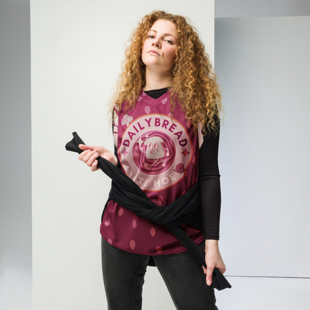 Daily Bread Strawberry Jam Trippy EDM Rave Basketball Fan Jersey | Customizable Premium Breathable Material - Image 4