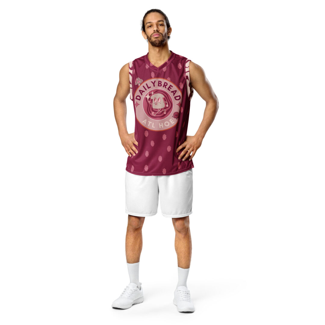 Daily Bread Strawberry Jam Trippy EDM Rave Basketball Fan Jersey | Customizable Premium Breathable Material - Image 8
