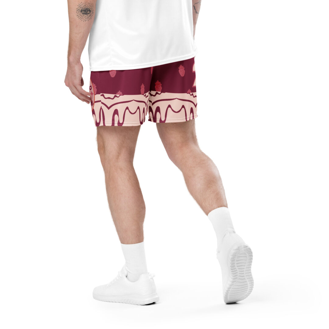 Daily Bread Strawberry Jam Trippy EDM Athletic Shorts with pockets | Customizable Premium Breathable Material - Image 8