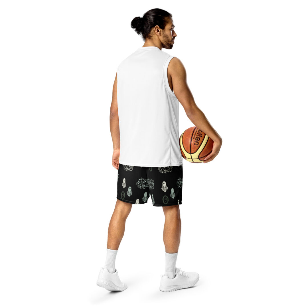 Spooky Ghosts Haunted Premium Quality Athletic wear Shorts with pockets - Image 11