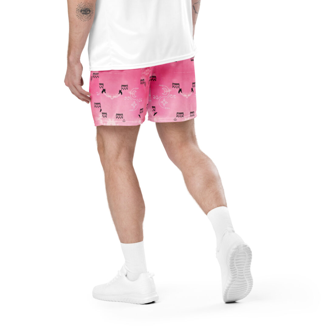 Charlesthefirst rare pink cloud sky hawk labgroup Unisex mesh shorts | rave shorts with pockets ultra comfy - Image 7