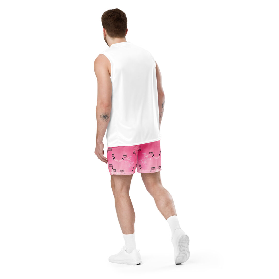 Charlesthefirst rare pink cloud sky hawk labgroup Unisex mesh shorts | rave shorts with pockets ultra comfy - Image 10