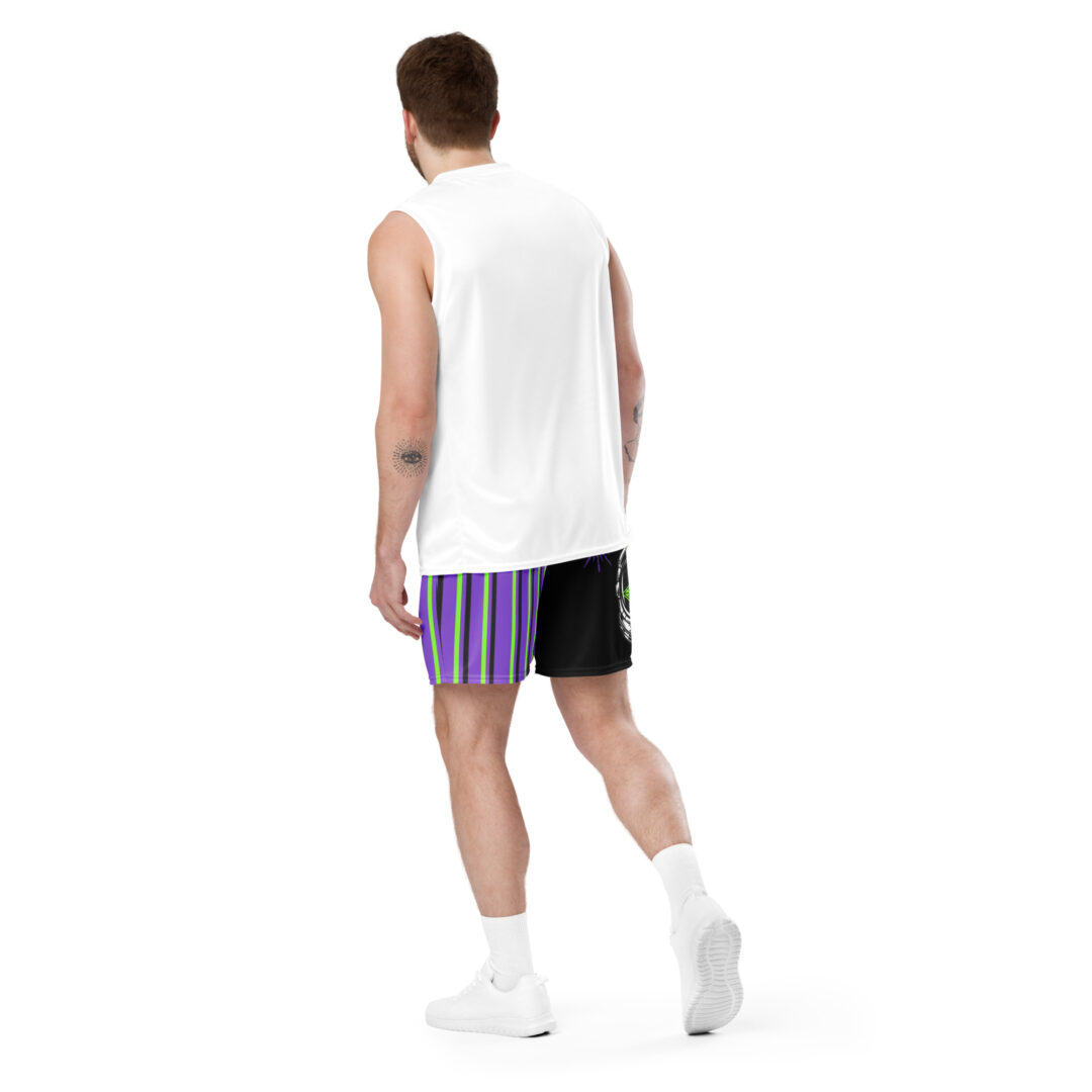 Slander EDM DJ Athletic Unisex mesh shorts with pockets half n half print - Image 5