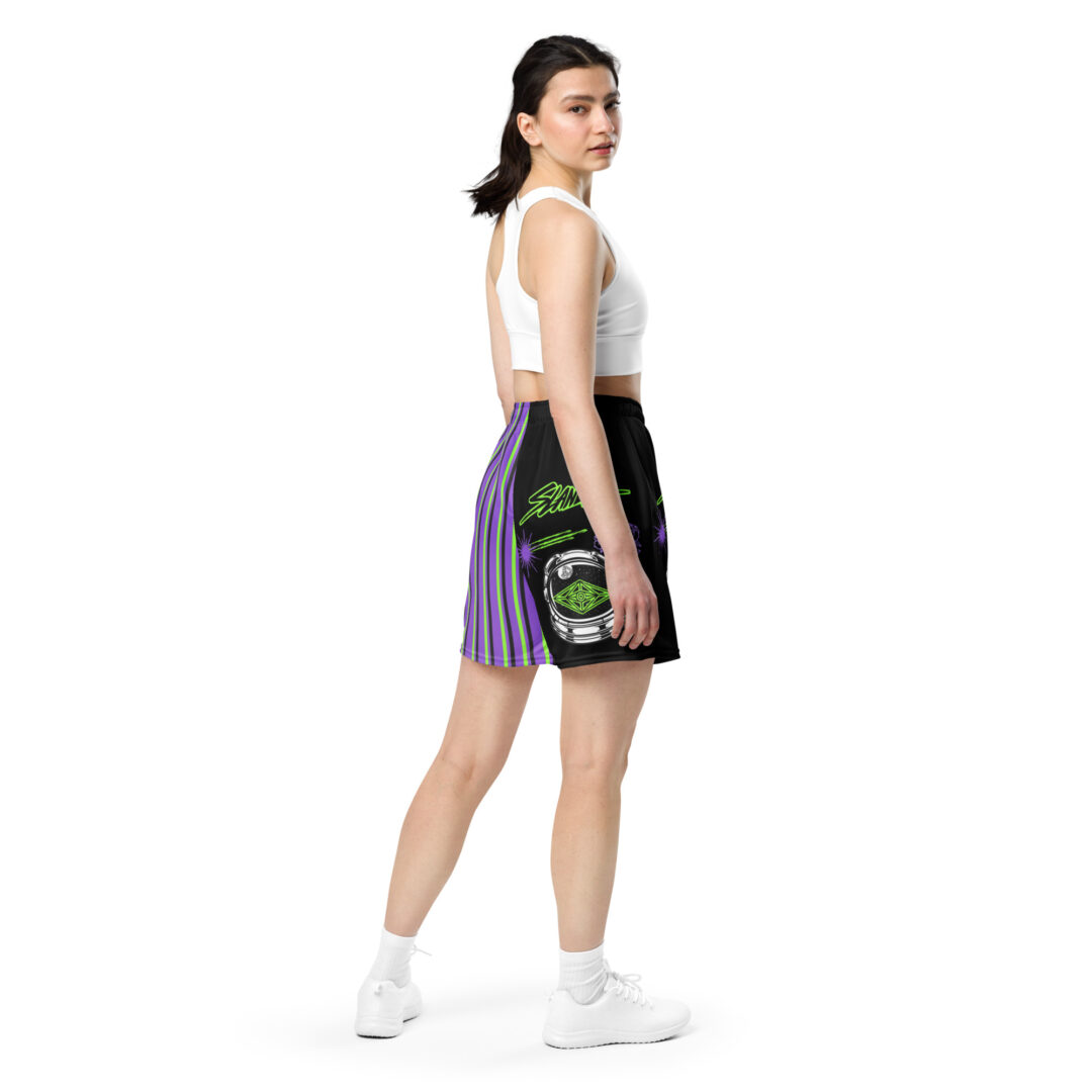 Slander EDM DJ Athletic Unisex mesh shorts with pockets half n half print - Image 6
