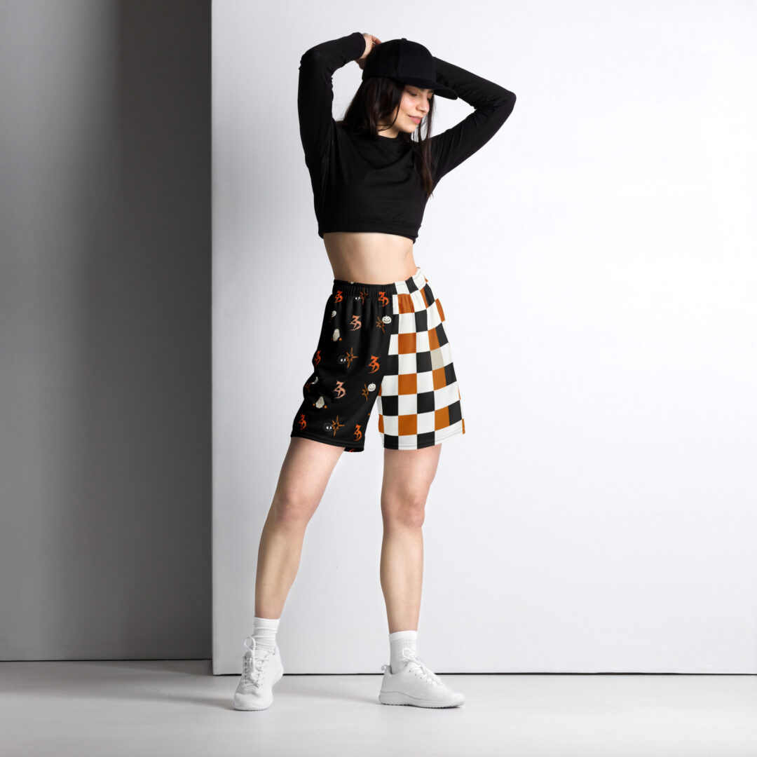 Zeds Dead Halloween Shorts | Split Dye Checkered Premium Alternative Festivalwear - Image 8