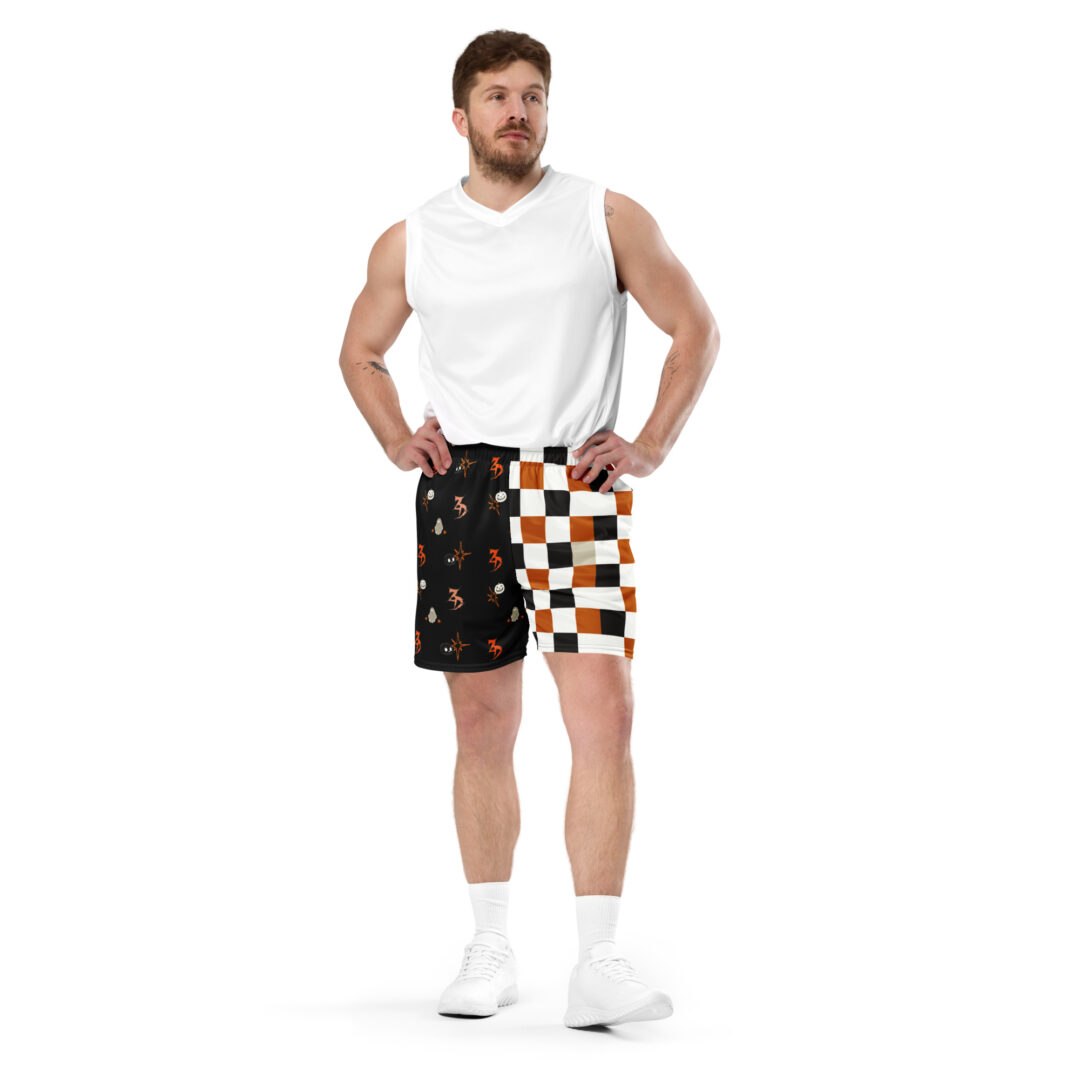 Zeds Dead Halloween Shorts | Split Dye Checkered Premium Alternative Festivalwear - Image 9