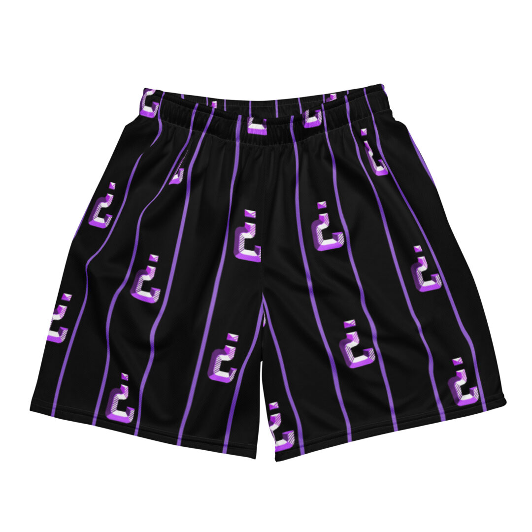 Tipper Purple Logo All Over Comfy Shorts with pockets. 6.5" inseam premium quality