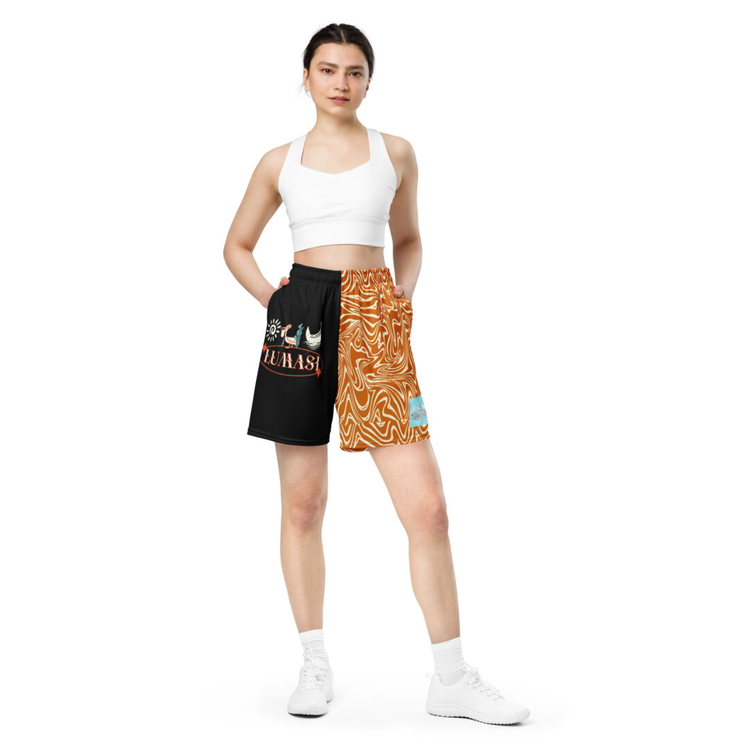 Lumasi Wakaan Pelican Lake EDM | Rave Athletic Shorts With Pockets Music Festival Max Comfy Half n Half - Image 9