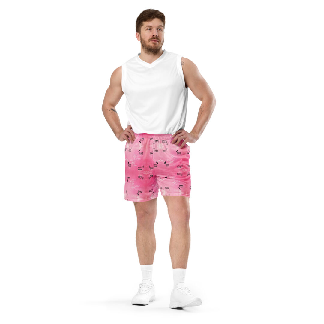 Charlesthefirst rare pink cloud sky hawk labgroup Unisex mesh shorts | rave shorts with pockets ultra comfy - Image 15