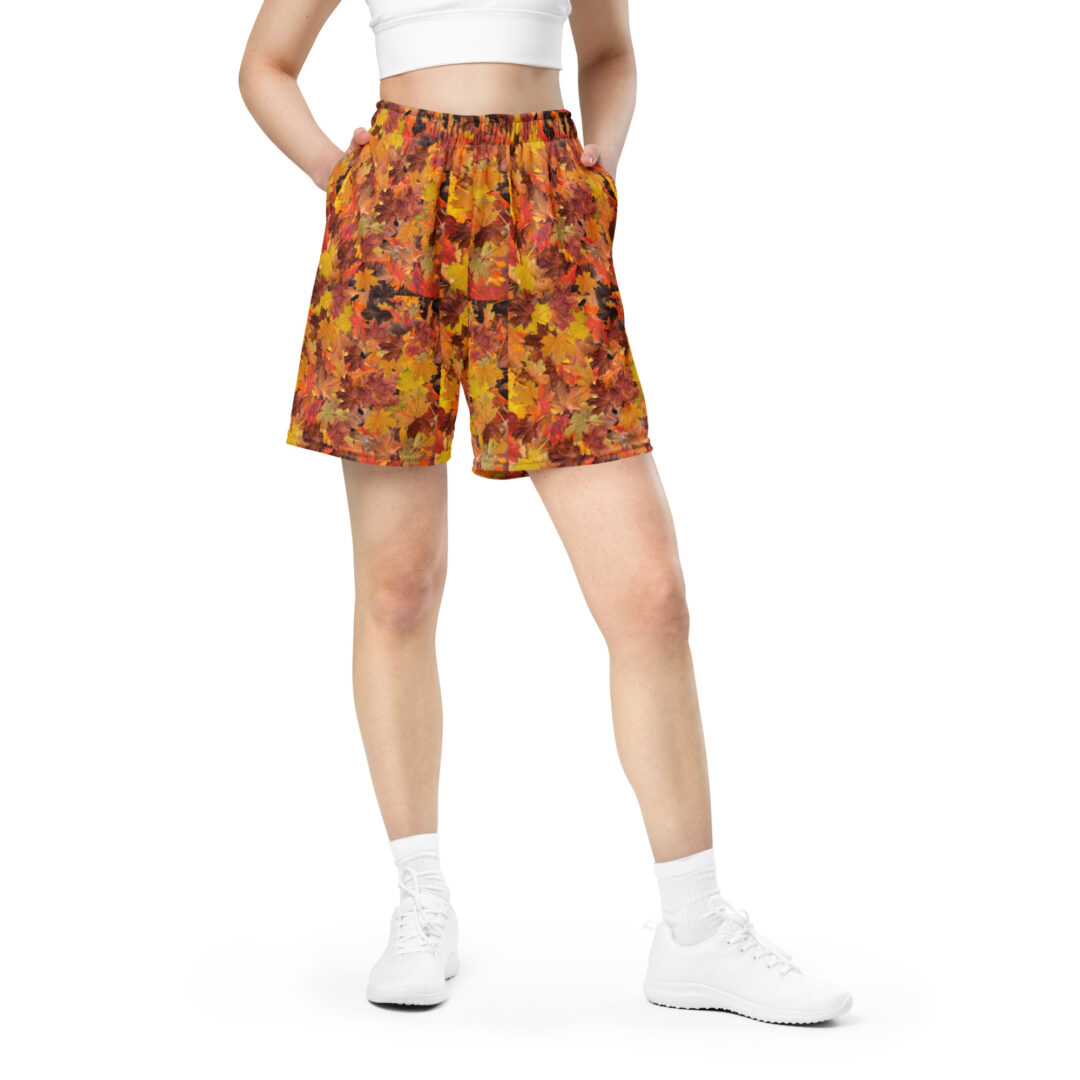 Fall Leaves Foliage Custom Athletic Shorts | Preimum Gym Wear 6.5" Inseam with Pockets - Image 2