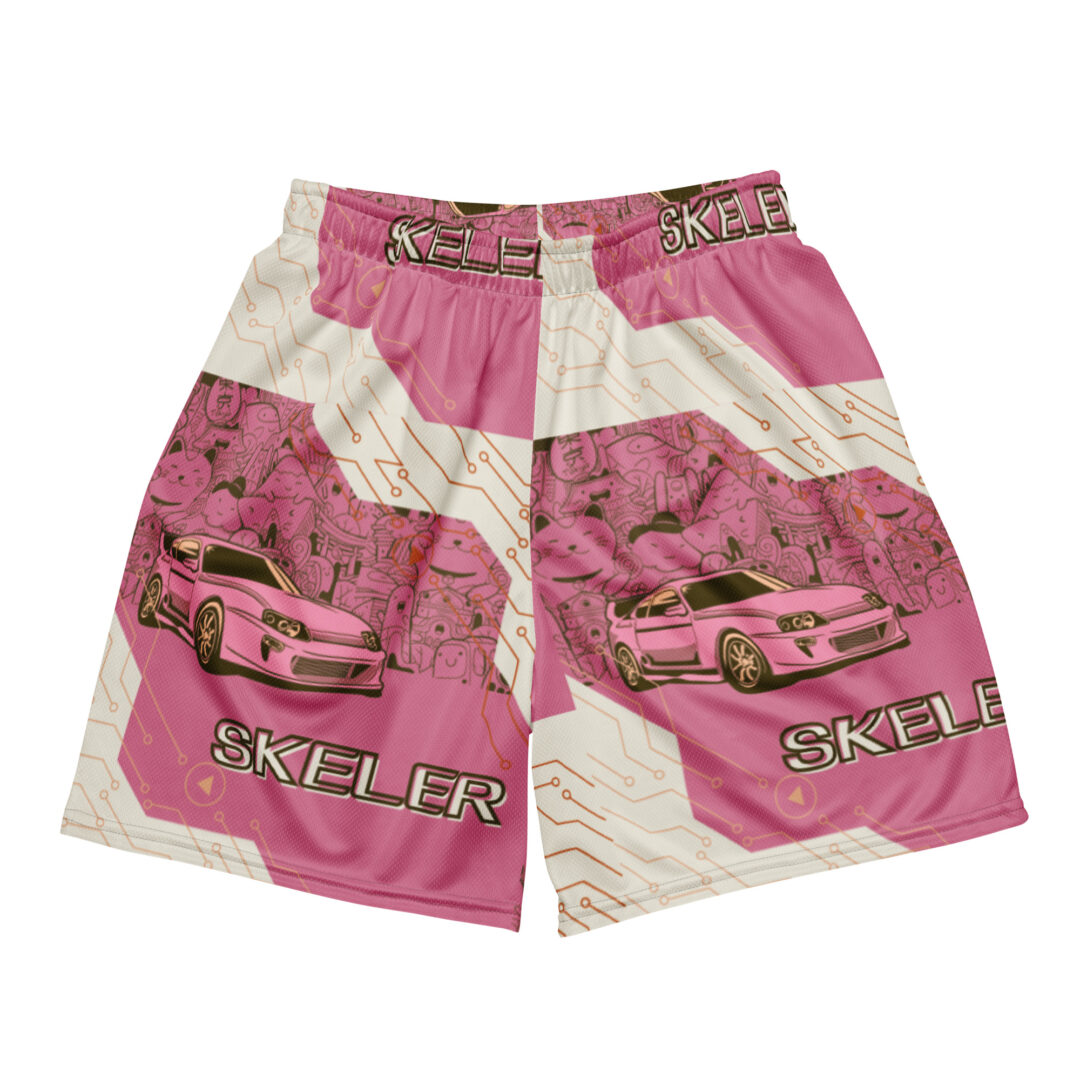 Skeler EDM Wave Music Athletic shorts | trippy vaporwave rave shorts 6" inseam with pockets