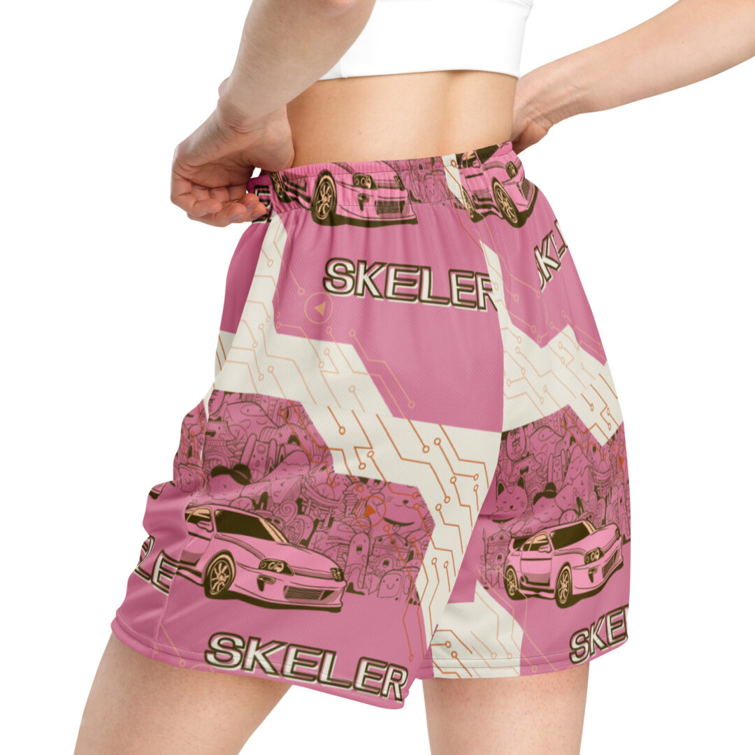 Skeler EDM Wave Music Athletic shorts | trippy vaporwave rave shorts 6" inseam with pockets - Image 2