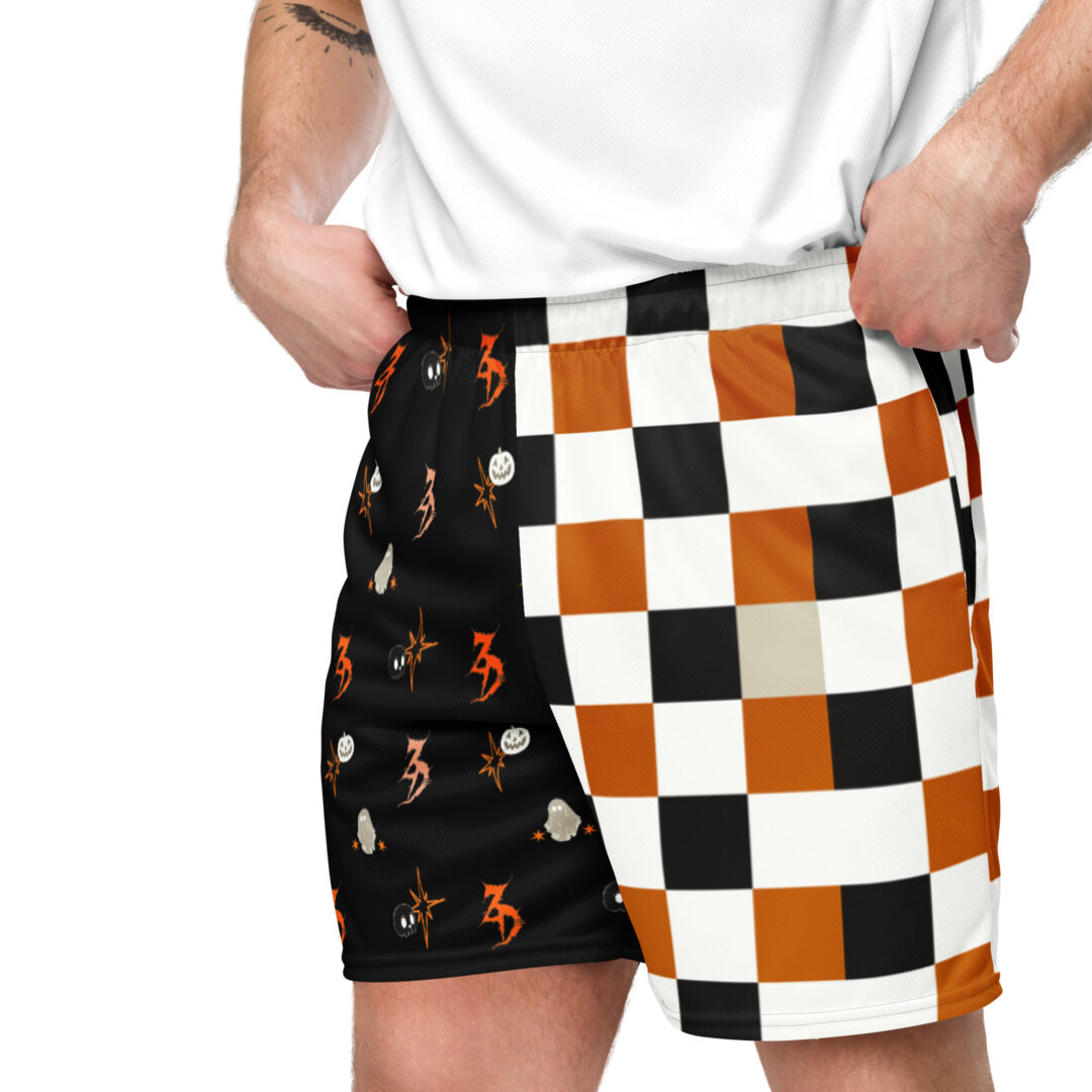 Zeds Dead Halloween Shorts | Split Dye Checkered Premium Alternative Festivalwear - Image 5