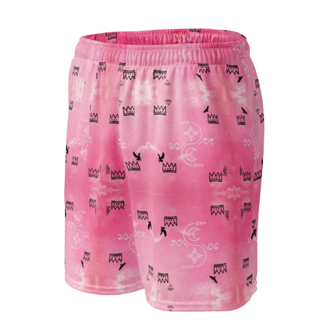 Charlesthefirst rare pink cloud sky hawk labgroup Unisex mesh shorts | rave shorts with pockets ultra comfy - Image 4