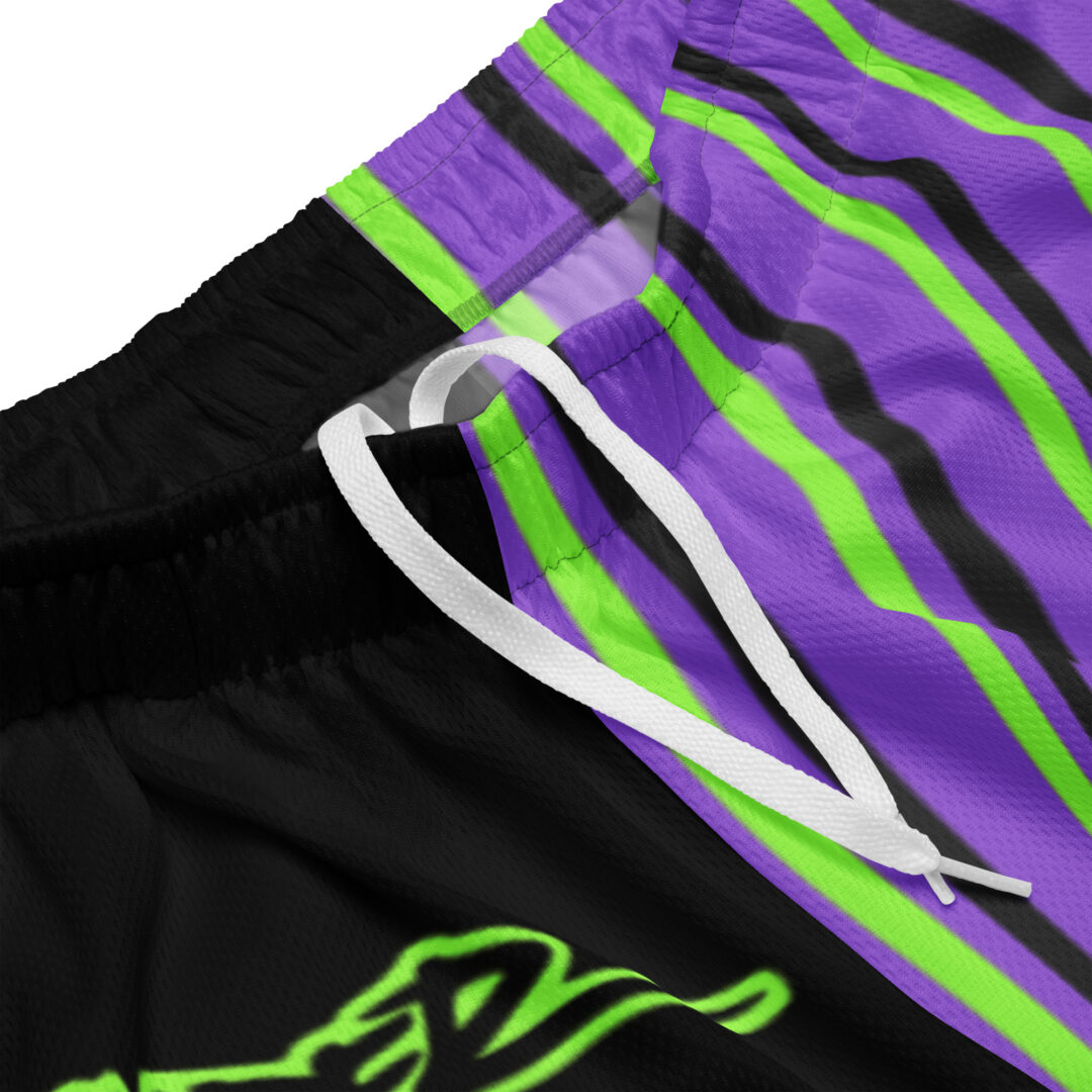 Slander EDM DJ Athletic Unisex mesh shorts with pockets half n half print - Image 7