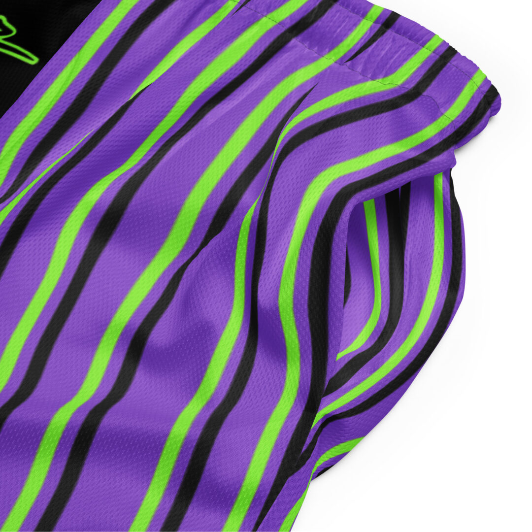 Slander EDM DJ Athletic Unisex mesh shorts with pockets half n half print - Image 14