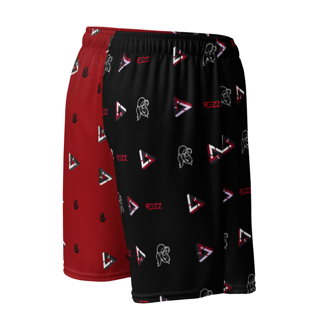 Rezz Split Dye Red Black Unisex Custom Print Athletic Shorts with Pockets - Image 3