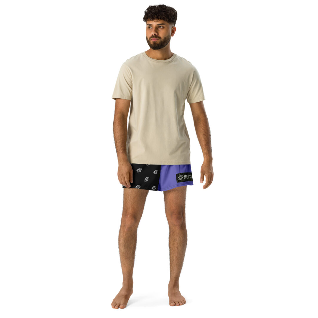 Mersiv Black and Purple Split Dye Edm Athletic Shorts | 2.5" inseam premium festivalwear with pockets - Image 16