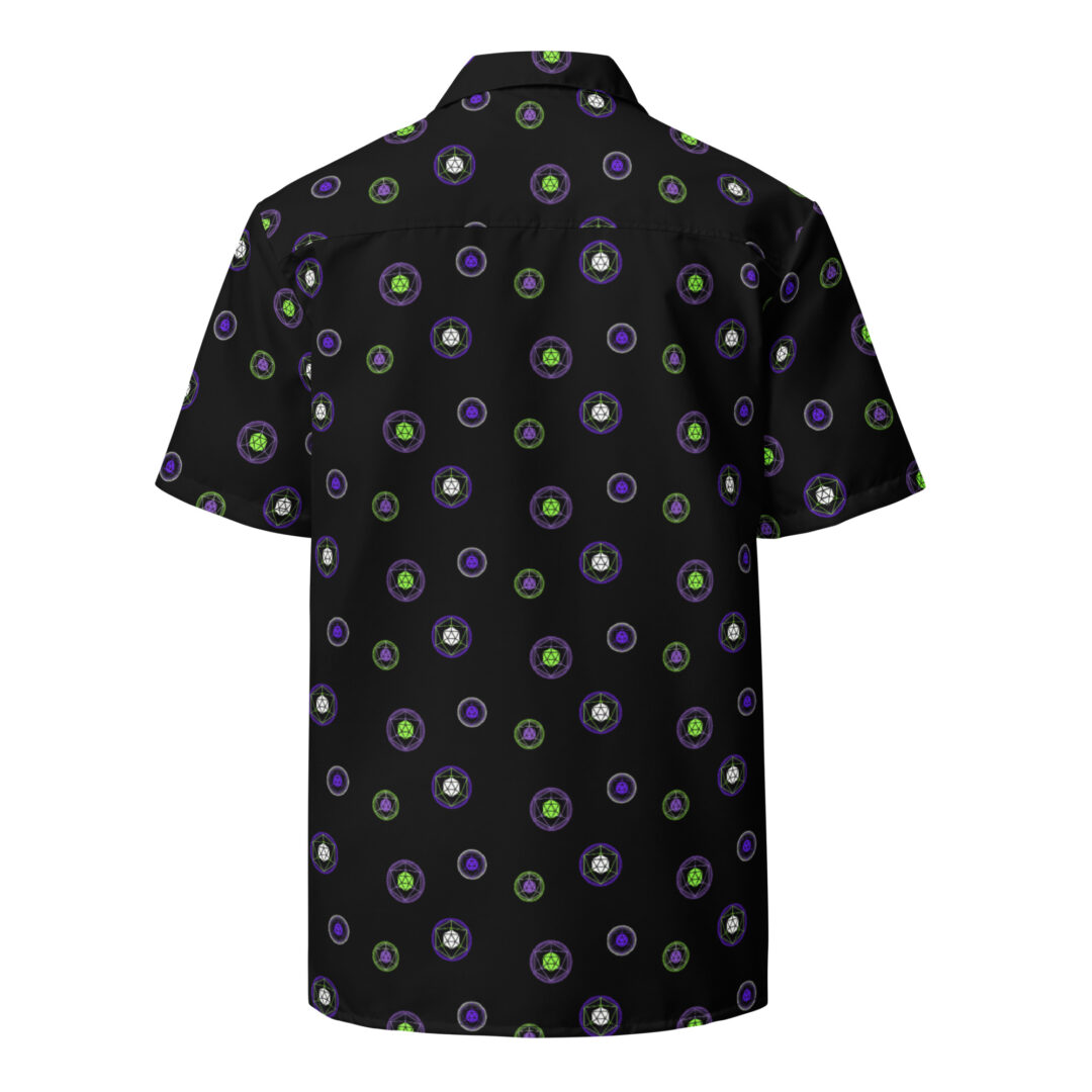 Odesza All Over Logo Purple Black Green Unisex button up shirt | Premium Quality - Image 12