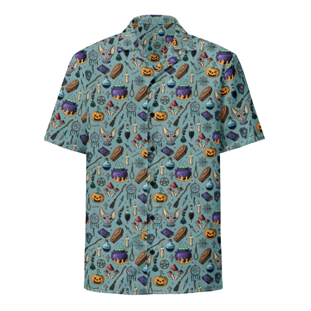 Haunted Horrors Spooky Season Button Up Shirt | Alternative Streetwear