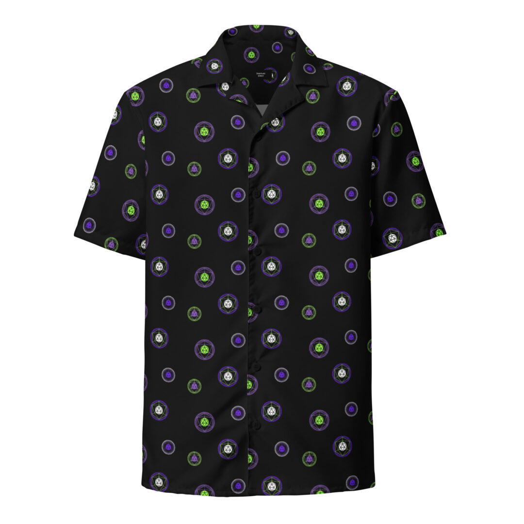 Odesza All Over Logo Purple Black Green Unisex button up shirt | Premium Quality