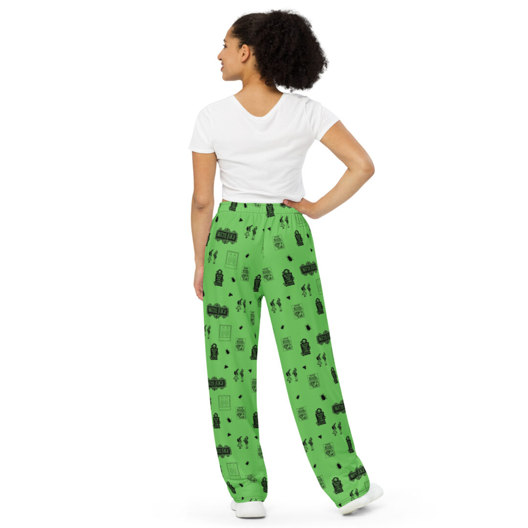 Beetle Juice Green All-over print unisex wide-leg pants - Image 2