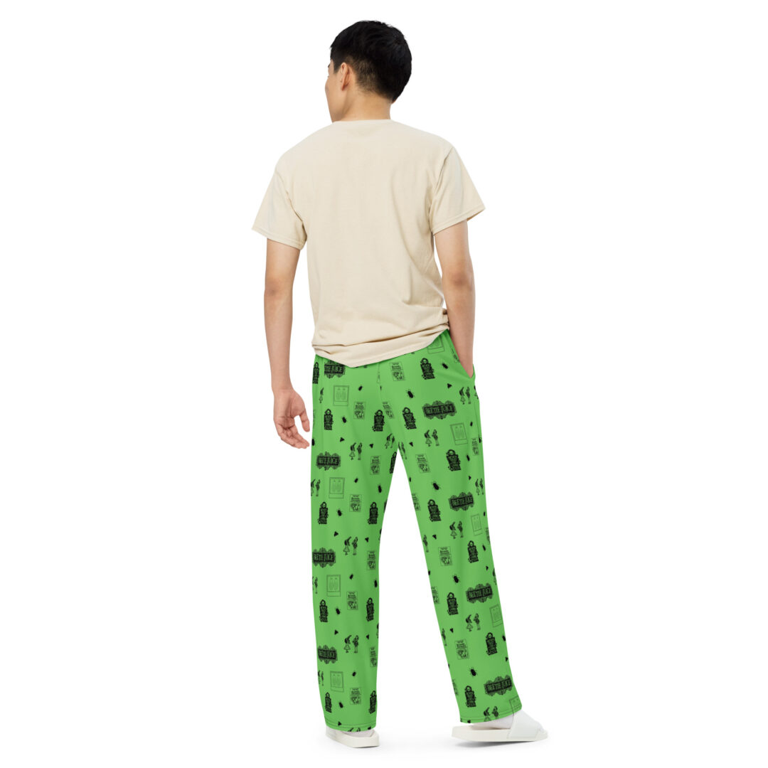 Beetle Juice Green All-over print unisex wide-leg pants - Image 5