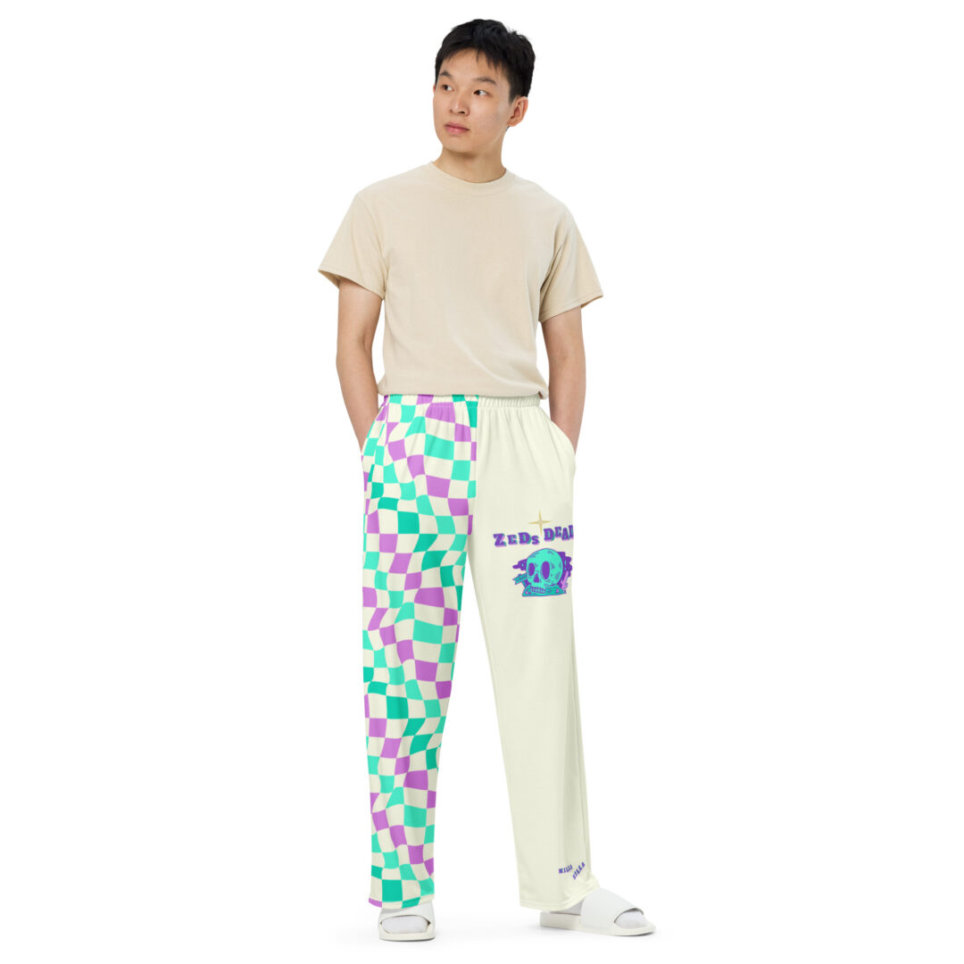 Zeds Dead Split Dye Checkered Western Skull Pants - Image 6