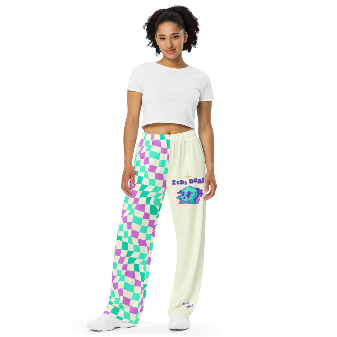 Zeds Dead Split Dye Checkered Western Skull Pants - Image 9