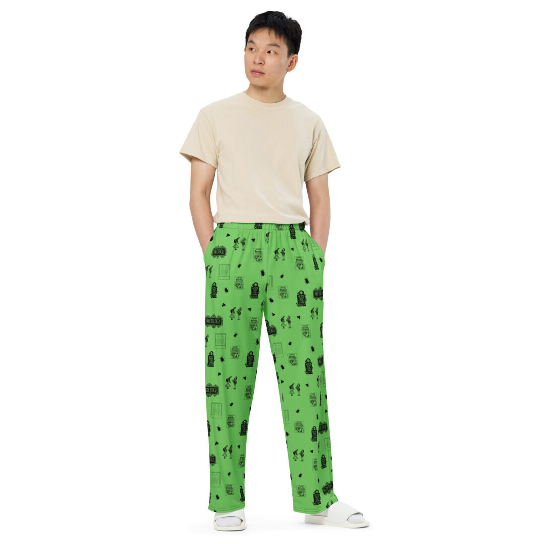 Beetle Juice Green All-over print unisex wide-leg pants - Image 9