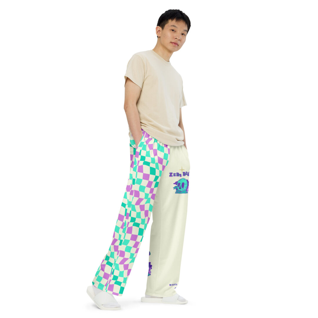 Zeds Dead Split Dye Checkered Western Skull Pants - Image 8