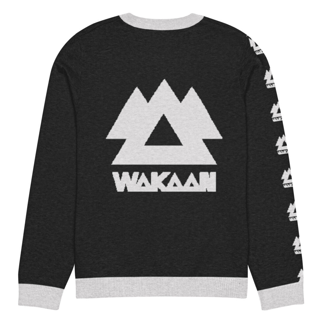 Wakaan Black & White Knitted crew neck sweater - Image 4