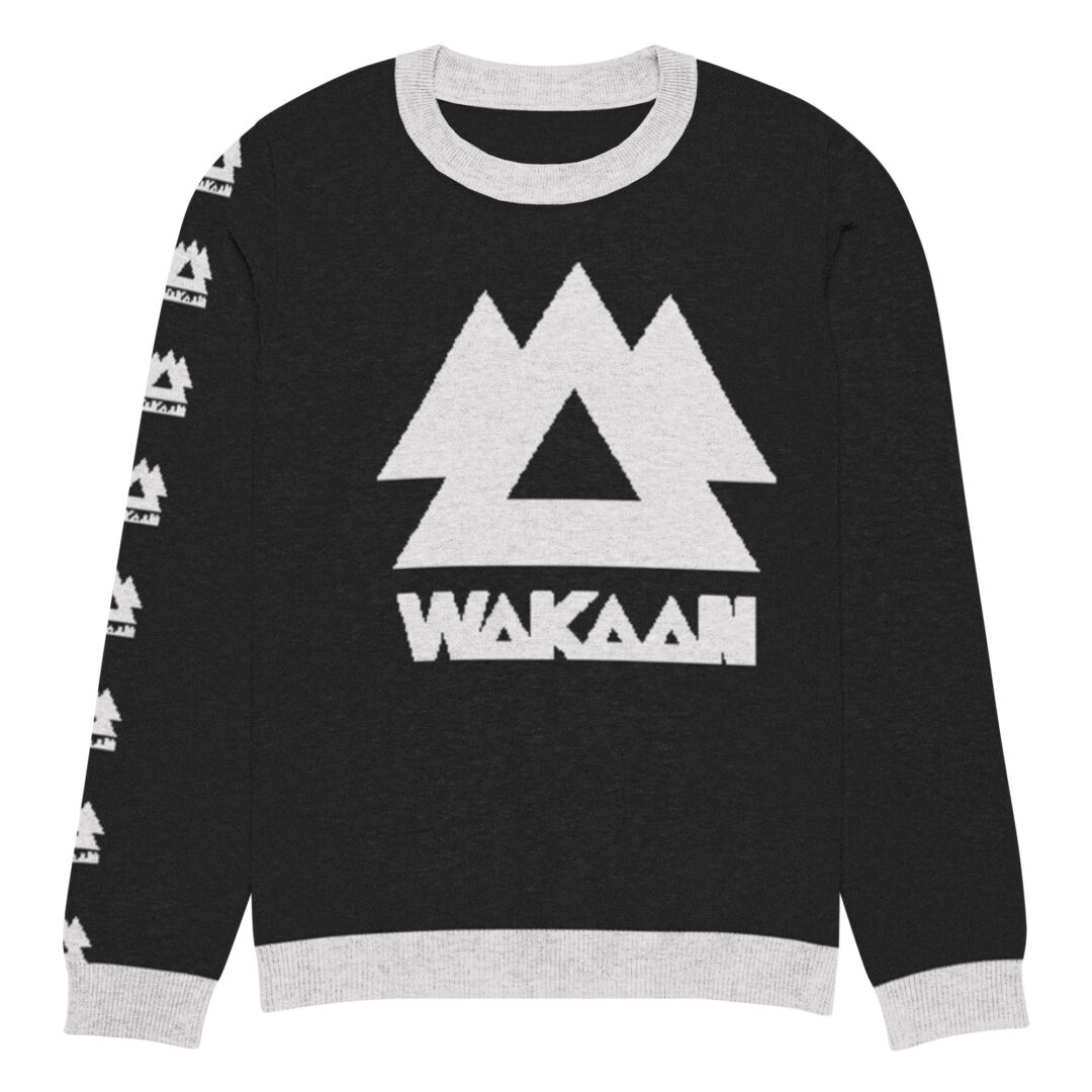 Wakaan Black & White Knitted crew neck sweater - Image 3