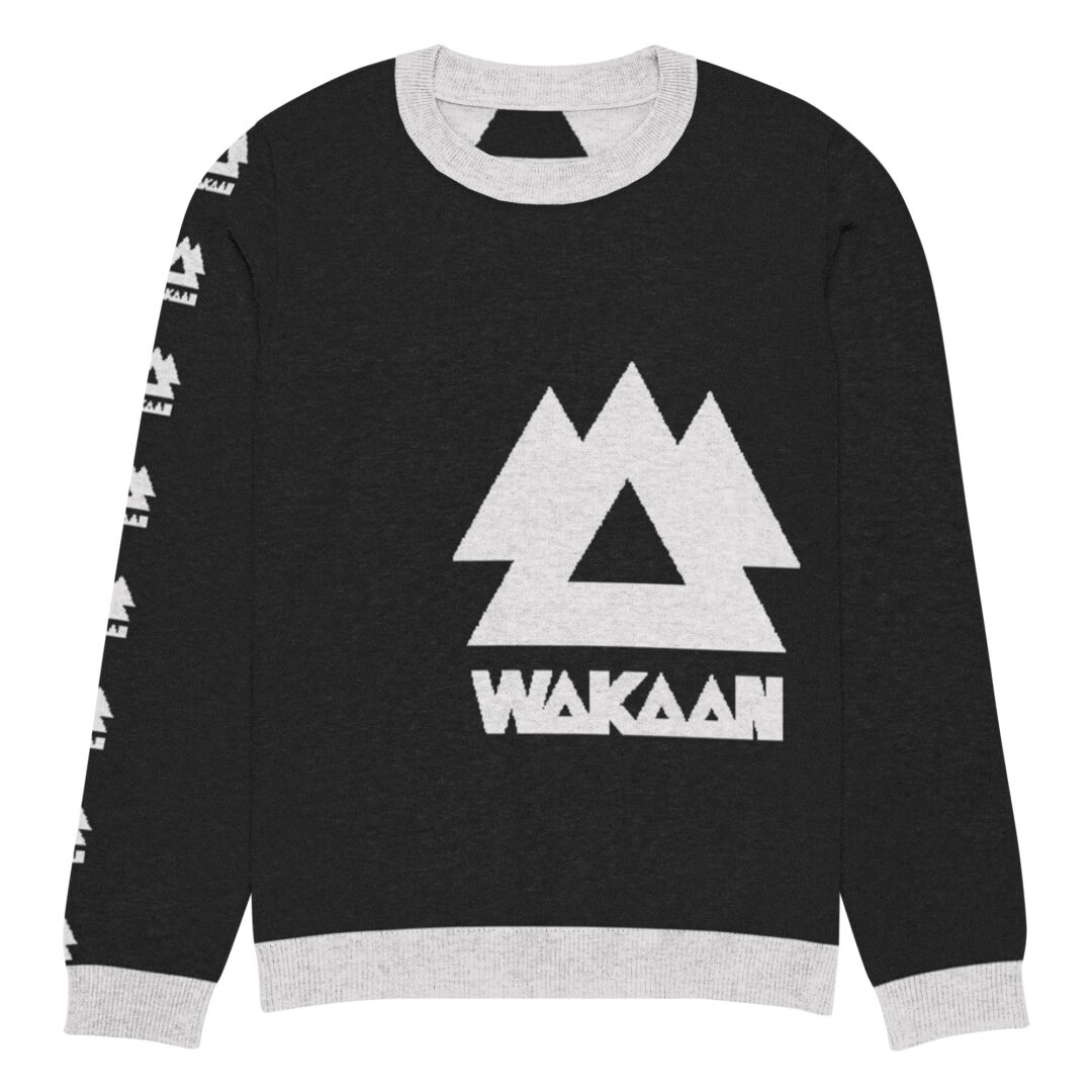 Wakaan Black & White Knitted crew neck sweater - Image 17