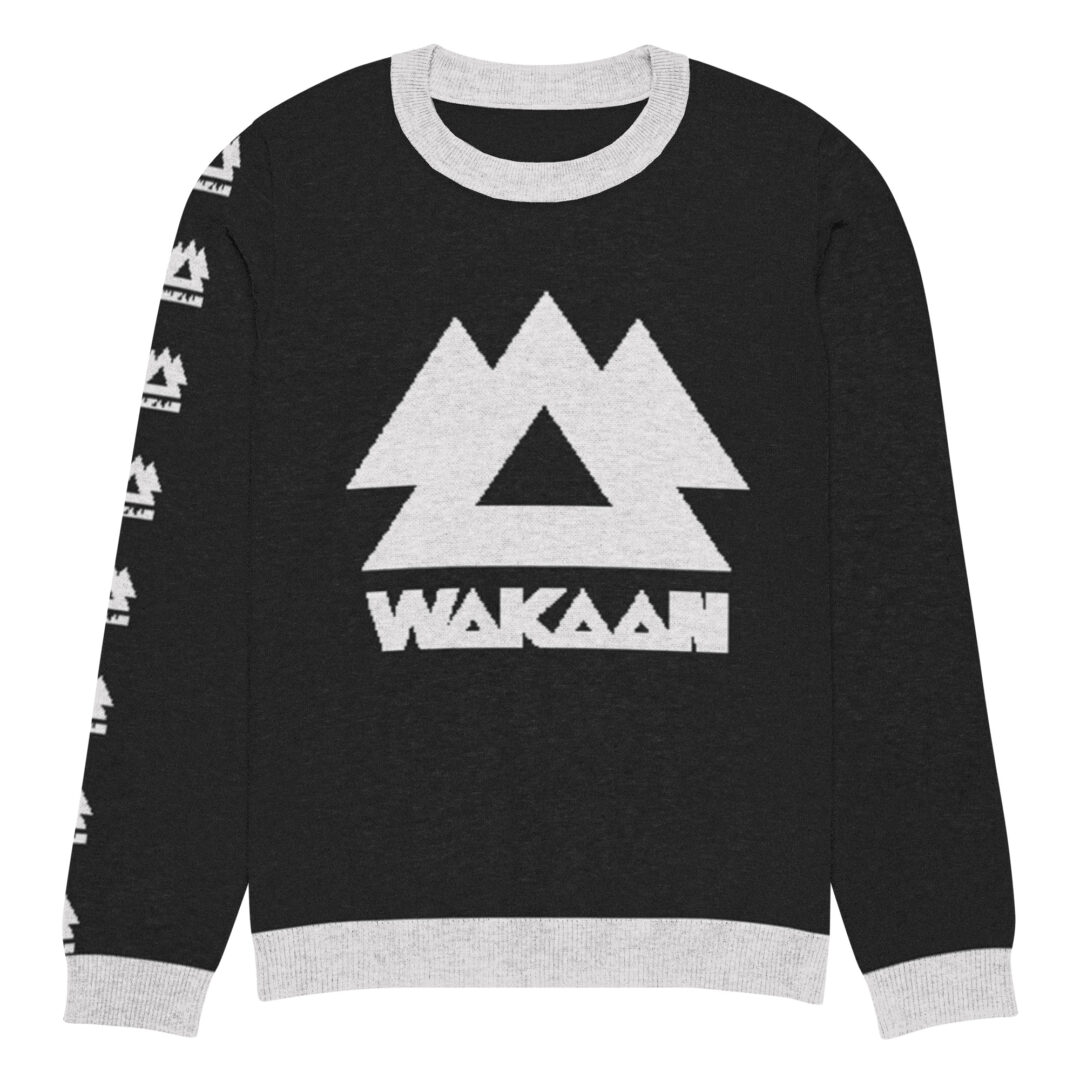 Wakaan Black & White Knitted crew neck sweater