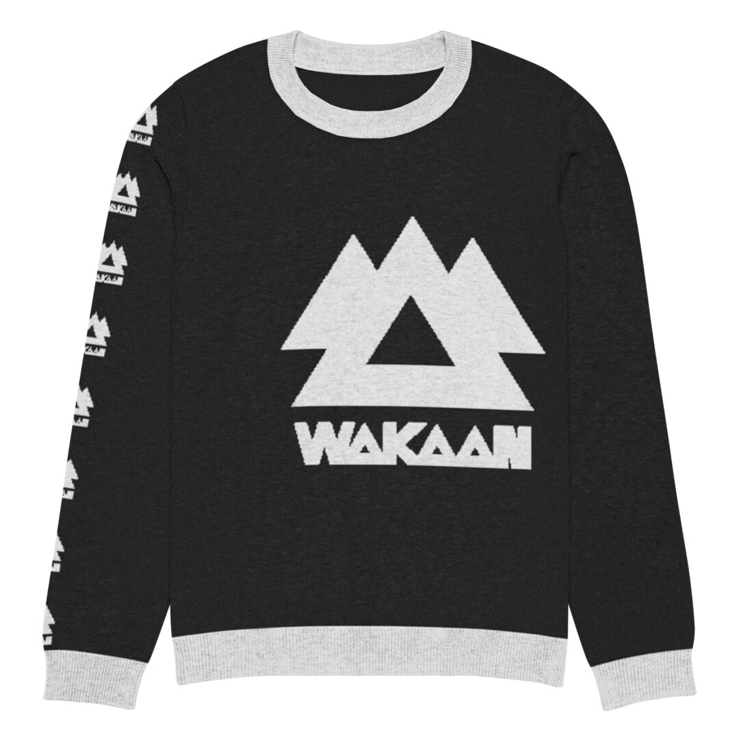 Wakaan Black & White Knitted crew neck sweater - Image 9