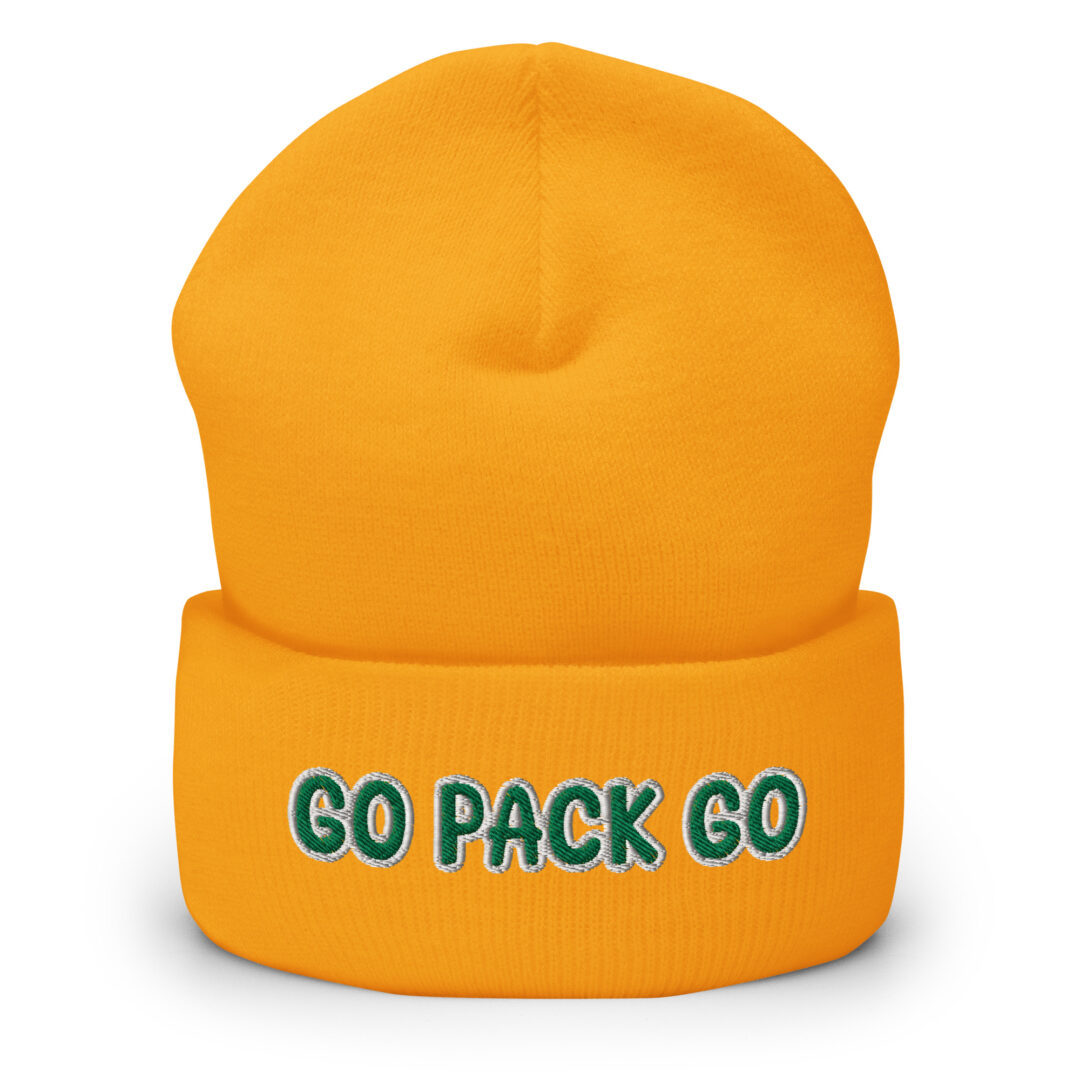 Go Pack Go | Gold and Green | Green Bay Packers | Cuffed Beanie - Image 5