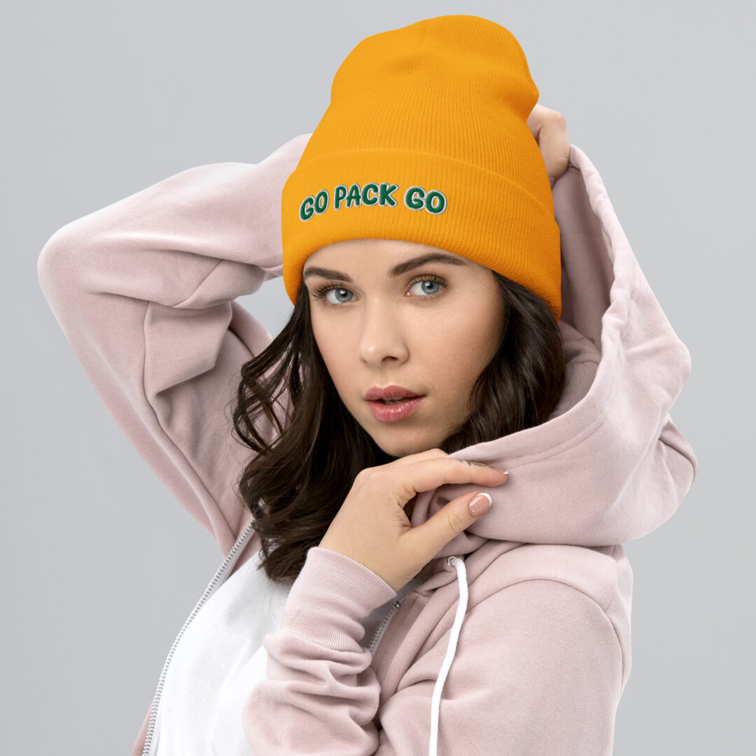 Go Pack Go | Gold and Green | Green Bay Packers | Cuffed Beanie - Image 7