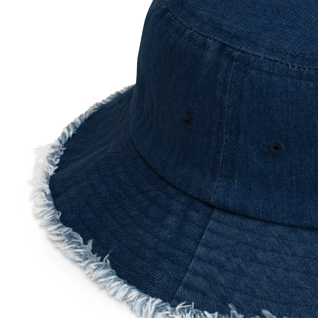 I Miss Griz custom embroidery distressed denim bucket hat - Image 10