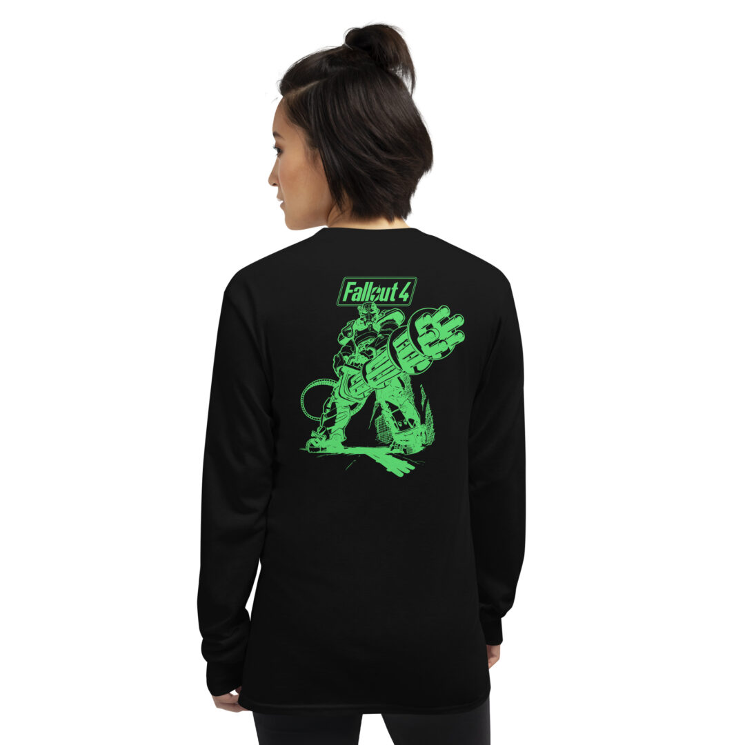 Fallout Cyber Pip Vault Boy Black Green Unisex Long Sleeve T-Shirt - Image 7