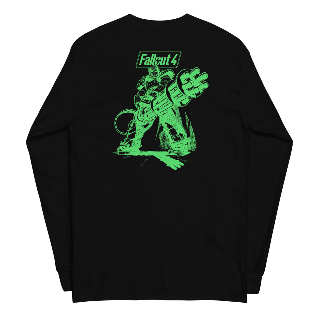 Fallout Cyber Pip Vault Boy Black Green Unisex Long Sleeve T-Shirt - Image 8